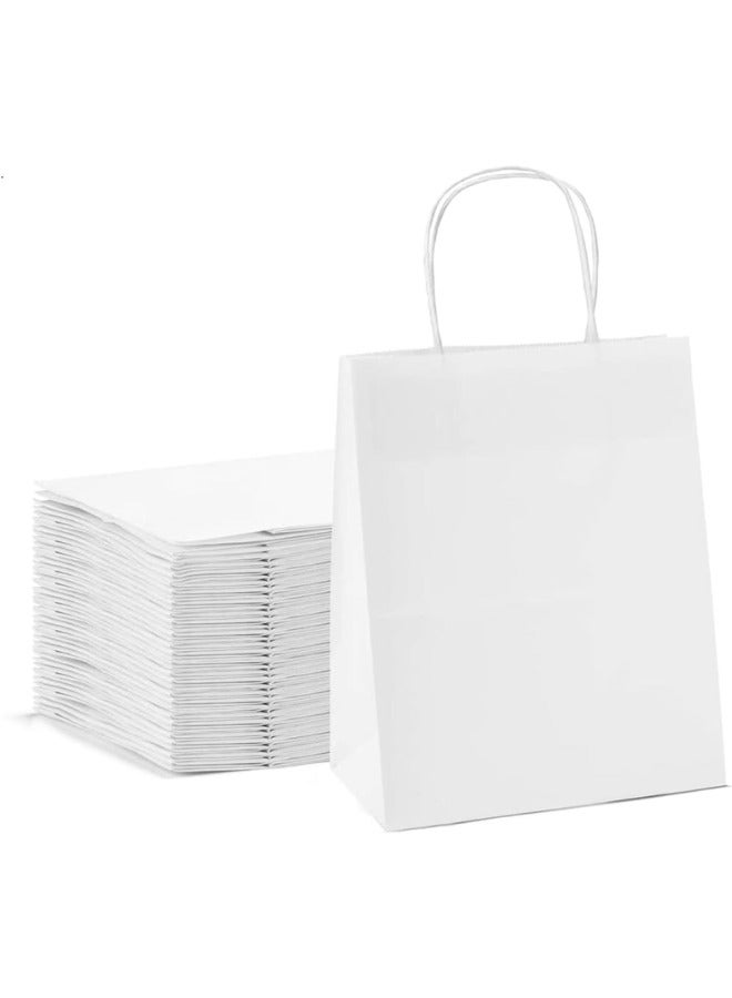 Halapack Kraft Paper Bag 10 PCS Twisted Handle Sqaure Bottom Handle Standard Size [ 30w x 28h x 16G cm ]  Strong Holding Power Bags Sqaure Bottom Paper Bag with Handle Durable Perfect for Gifts, Party Favors White - Image 1