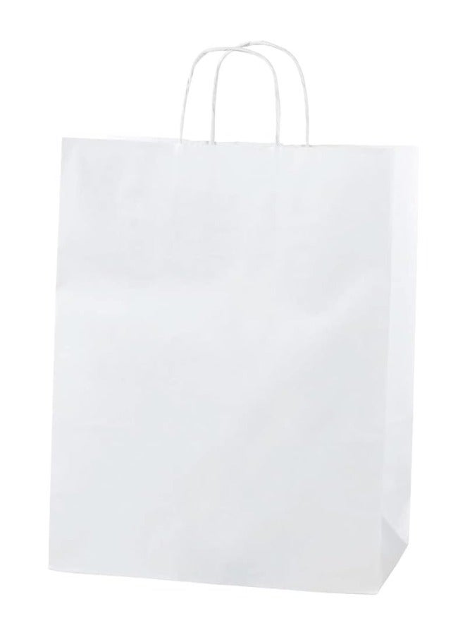 Halapack Kraft Paper Bag 10 PCS Twisted Handle Sqaure Bottom Handle Standard Size [ 30w x 28h x 16G cm ]  Strong Holding Power Bags Sqaure Bottom Paper Bag with Handle Durable Perfect for Gifts, Party Favors White - Image 2