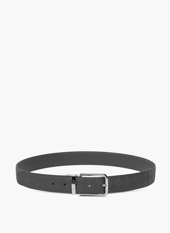 دوتشيني Men Textured Belt with Pin Buckle Closure