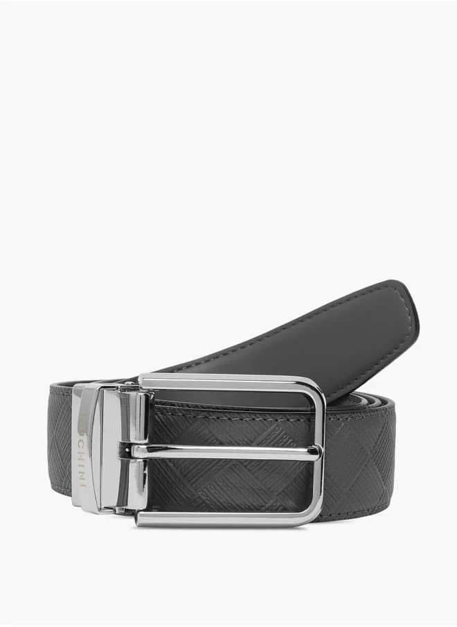 DUCHINI Men Textured Belt with Pin Buckle Closure