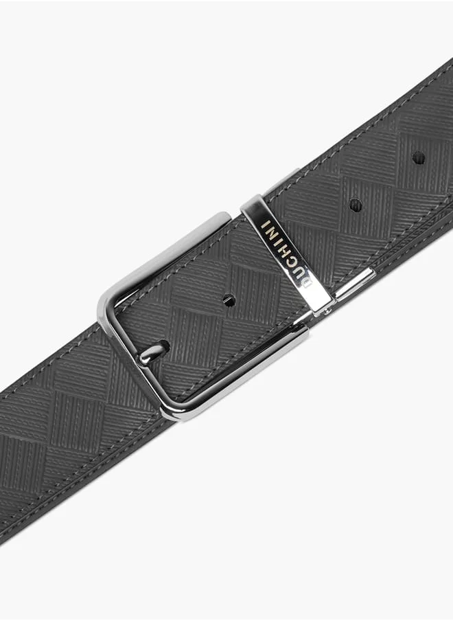 DUCHINI Men Textured Belt with Pin Buckle Closure