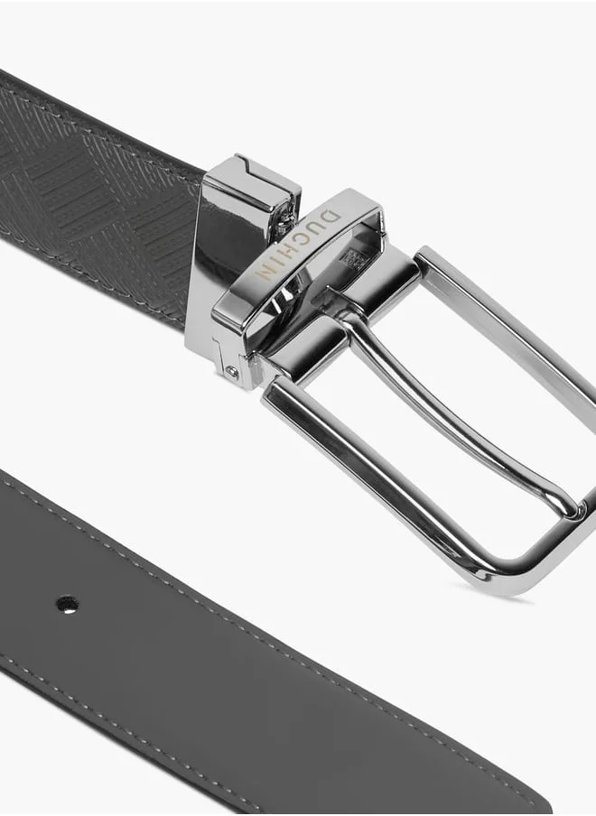 DUCHINI Men Textured Belt with Pin Buckle Closure