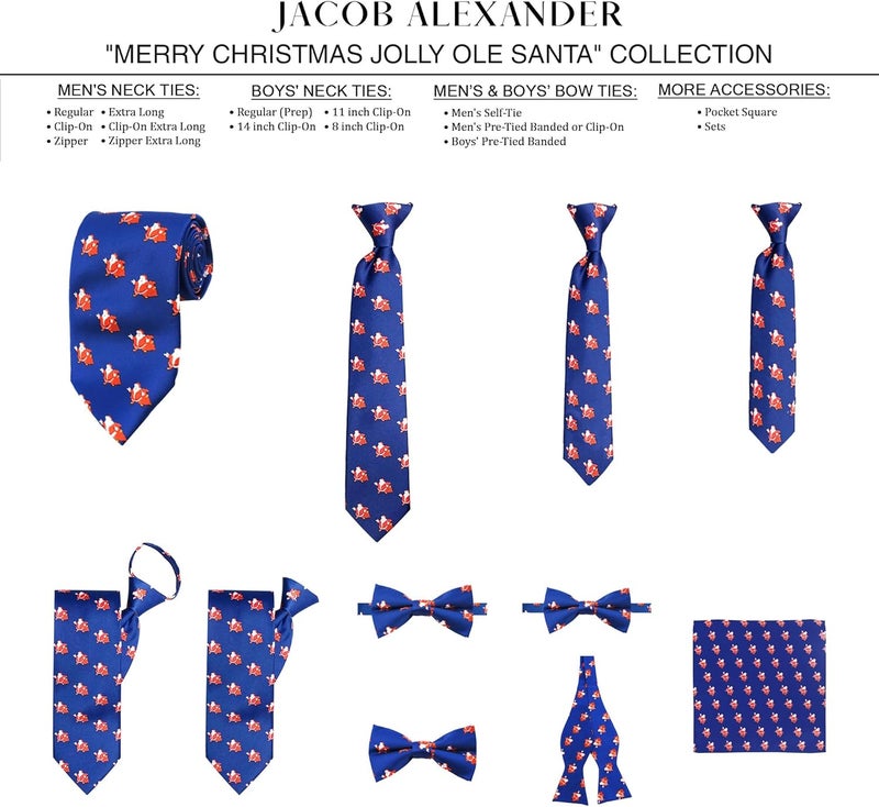 Jacob Alexander Toddler Boys' Merry Christmas Jolly Ole Santa 8 inch Clip-On Neck Tie - Image 1