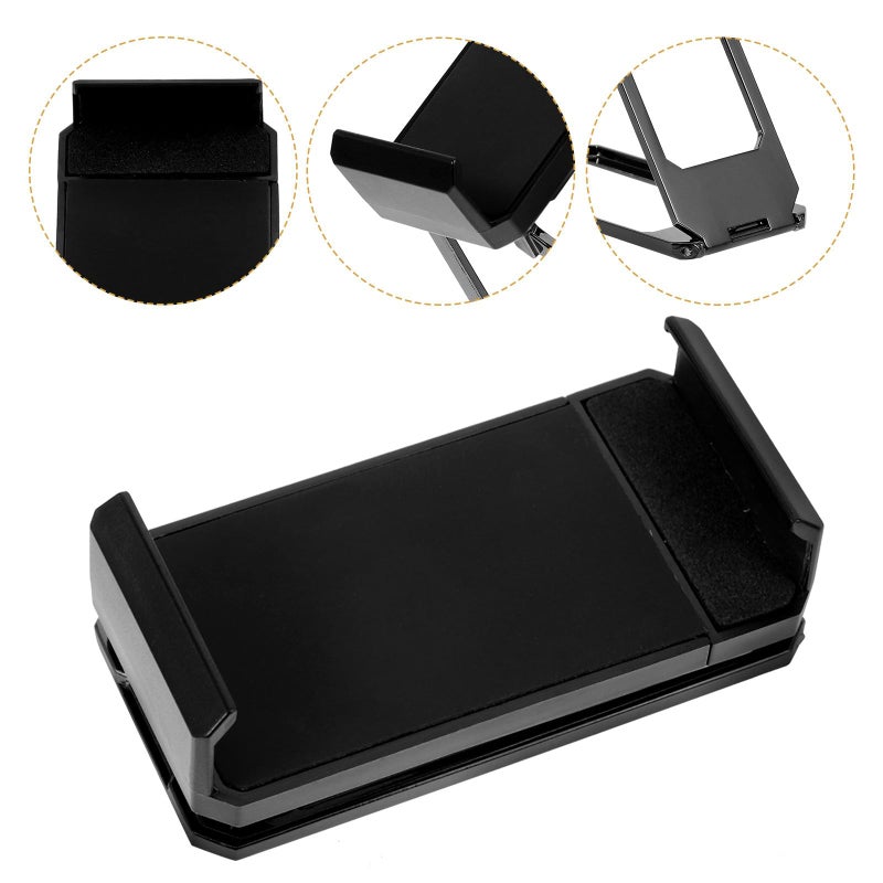 Foldable Back Clip Phone Holder Stand 360 Rotatable Stable Bracket For Desk Use Live Streaming Office Black - Image 4
