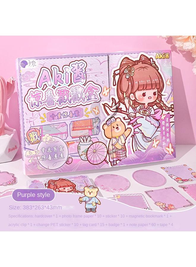 Bluejw AKi Sauce Fun Play Surprise Box Hand Book Suit Gift Box Girl Hand Book Three-dimensional Organs This Primary School Stationery - Image 1