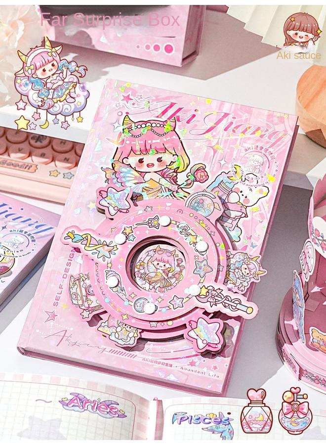 Bluejw AKi Sauce Fun Play Surprise Box Hand Book Suit Gift Box Girl Hand Book Three-dimensional Organs This Primary School Stationery - Image 5