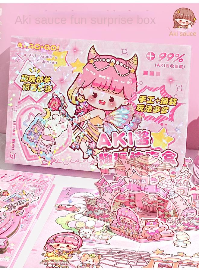Bluejw AKi Sauce Fun Play Surprise Box Hand Book Suit Gift Box Girl Hand Book Three-dimensional Organs This Primary School Stationery - Image 3