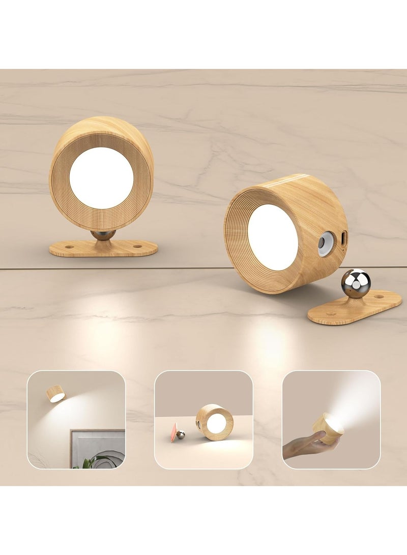 CMGTYYD LED Battery Operated Wall Sconce, Wall Sconce 3 Color Mode 3 Brightness Level 360°Rotating Magnetic Touch Control, Living Room Bedroom Reading Lights - Image 1