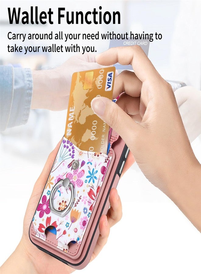 أسو ويش جراب هاتف Asuwish لهاتف سامسونج جالاكسي A13 5G، غطاء محفظة مع واقي شاشة، حامل حلقي مغناطيسي رفيع، حامل خلفي لبطاقات الائتمان، فتحة A04S M13 G5 A 13 2022 13A A135G SM A136U، لون ذهبي وردي للبنات - Image 3