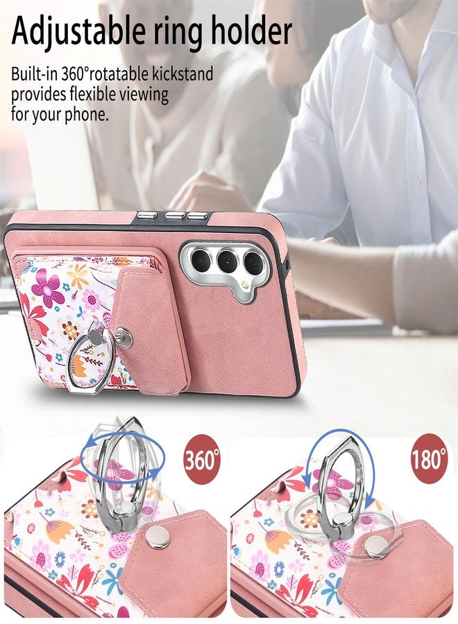 أسو ويش جراب هاتف Asuwish لهاتف سامسونج جالاكسي A13 5G، غطاء محفظة مع واقي شاشة، حامل حلقي مغناطيسي رفيع، حامل خلفي لبطاقات الائتمان، فتحة A04S M13 G5 A 13 2022 13A A135G SM A136U، لون ذهبي وردي للبنات - Image 4