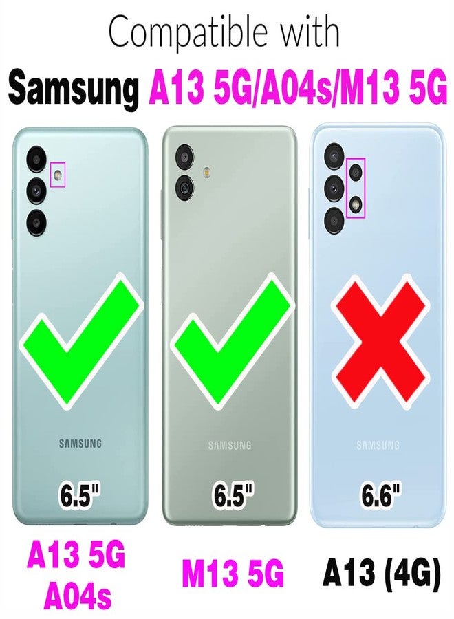 أسو ويش جراب هاتف Asuwish لهاتف سامسونج جالاكسي A13 5G، غطاء محفظة مع واقي شاشة، حامل حلقي مغناطيسي رفيع، حامل خلفي لبطاقات الائتمان، فتحة A04S M13 G5 A 13 2022 13A A135G SM A136U، لون ذهبي وردي للبنات - Image 2