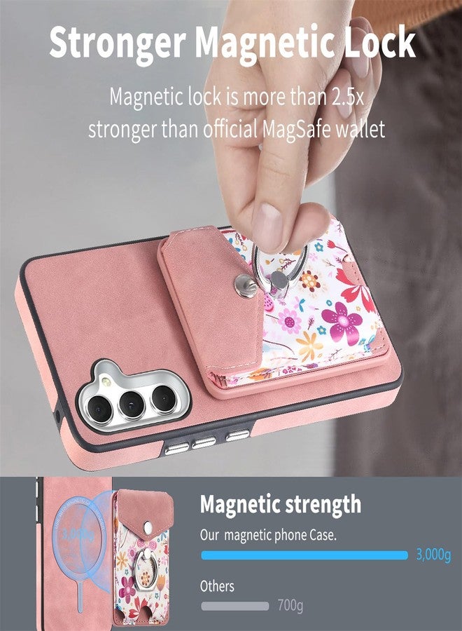 أسو ويش جراب هاتف Asuwish لهاتف سامسونج جالاكسي A13 5G، غطاء محفظة مع واقي شاشة، حامل حلقي مغناطيسي رفيع، حامل خلفي لبطاقات الائتمان، فتحة A04S M13 G5 A 13 2022 13A A135G SM A136U، لون ذهبي وردي للبنات - Image 5