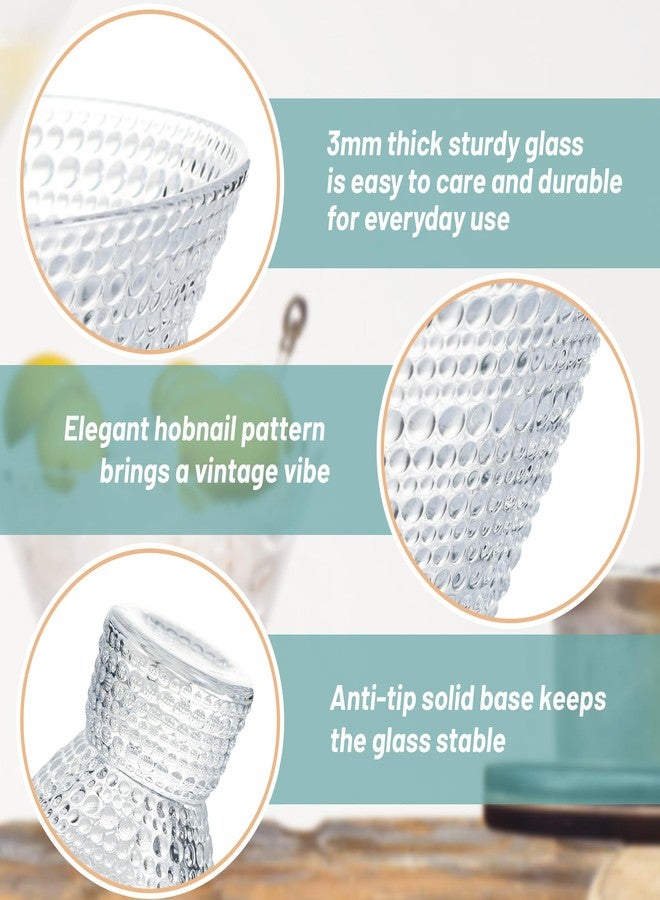 مجموعة وونغبلي من 6 أكواب مارتيني بدون ساق، أكواب كوكتيل عتيقة سعة 8.5 أونصة، أكواب شرب مزخرفة بنقوش بارزة، مناسبة للمنزل والبار والمطعم والحفلات - Image 4