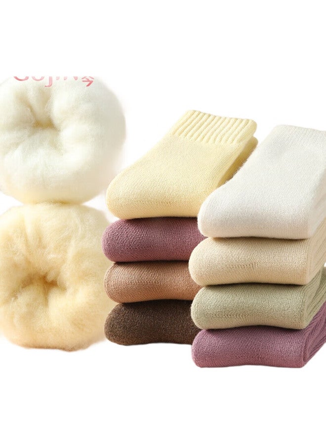 GUJIN (Gujin) 4 Pairs Women'S Winter Thermal Thickened Fleece-Lined Snow Socks Long Tube Winter Sleeping Socks Autumn And Winter - Image 1