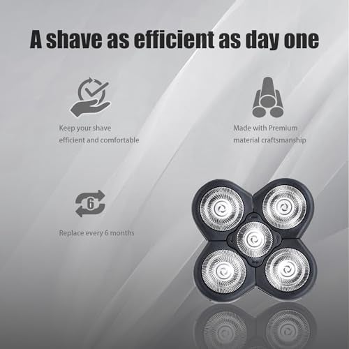 BOEEA 3 Pack Blades Refills Compatible with Freebird Shaver, 5 Blades Shaver Replacement Head for Bald Men, Electric Razor Replacement Heads for Freedom Grooming with 3 Cleaning Brush - Image 3