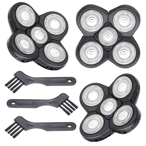BOEEA 3 Pack Blades Refills Compatible with Freebird Shaver, 5 Blades Shaver Replacement Head for Bald Men, Electric Razor Replacement Heads for Freedom Grooming with 3 Cleaning Brush - Image 1