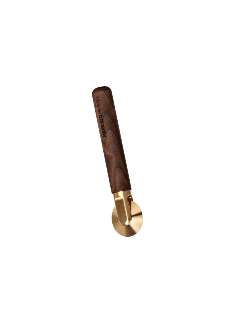 MARCATO Marcato Heritage Smooth Wheel Pasta Cutter Bronze Wheel Walnut Wood Handle 