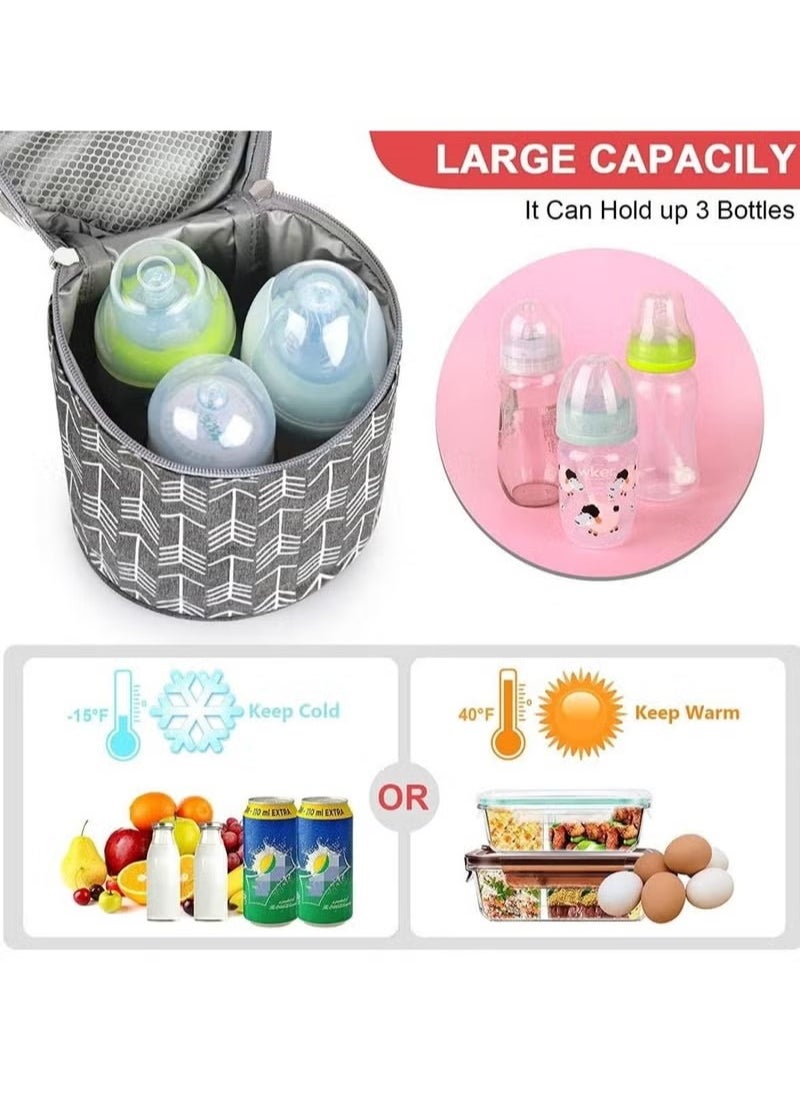 Baby Bottle Breastmilk Cooler Bag,Travel Portable Insulated Tote Bag Leakproof Bottle Cooler Bag Baby Bottle Outdoor Protection Insulation Bag