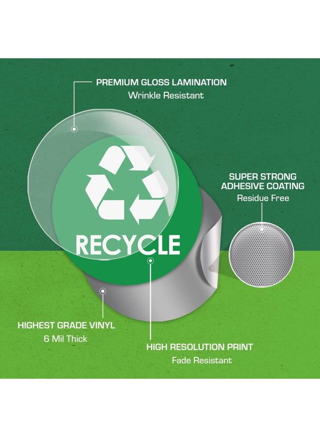 Pixelverse Design Recycling & Trash Bin Stickers - [4-Pack, 6" Inch Round Decals] - Easy to Apply, UV-Resistant for Effective Indoor & Outdoor Waste Management in Kitchens, Offices, and Public Spaces  - Image 5