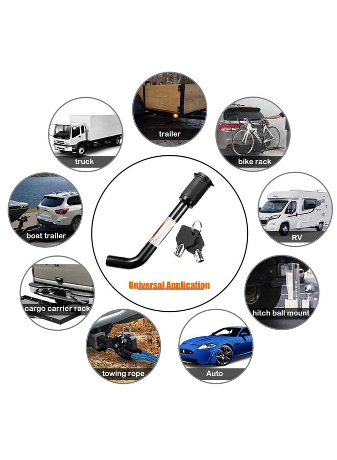 Trailer Hitch Receiver Lock, Dogbone Style Hitch Pin Lock Bent Pin for Class Receiver, Fits Bike Rack Tray Ball Mount for Towing Trailer Truck Car Boat RV - Image 5