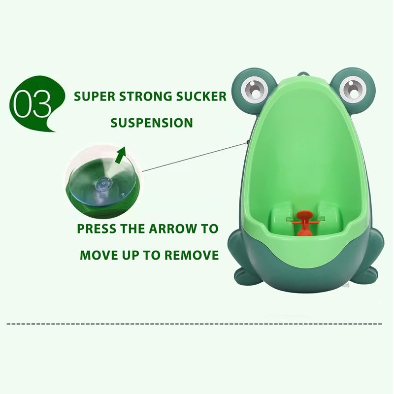 Children Urinal, Palstic Aimming Target Wall Mounted Effective Easy to Install Potty Training Urinal Animal Shape Sturdy for Washroom for Boys (Green) - Image 4