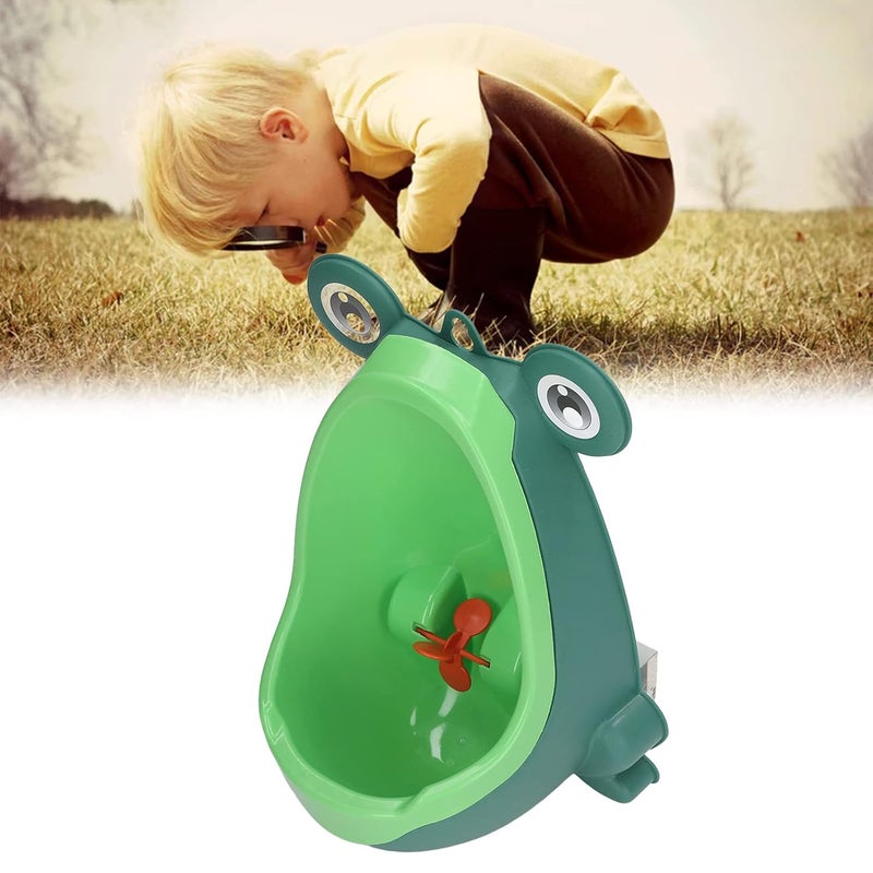 Children Urinal, Palstic Aimming Target Wall Mounted Effective Easy to Install Potty Training Urinal Animal Shape Sturdy for Washroom for Boys (Green) - Image 2