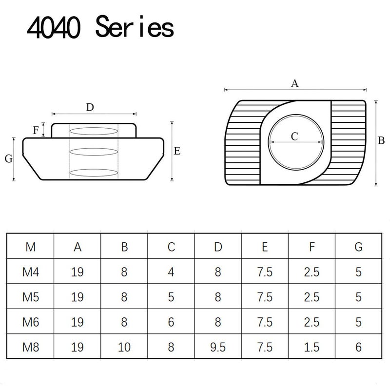 DGZ 50Pcs 4040 Series M5 T Nuts, T Slot Nut Hammer Head Fastener Nut, Nickel Plated Carbon Steel Nut for Aluminum Profile(4040 Series M5) - Image 3