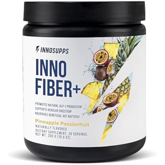 INNOSUPPS Inno Fiber+ Daily Fiber Supplement for Women and Men, 3-in-1 Pre + Pro + Postbiotic Formula, Supports Digestive Health, Gut Comfort & Fullness, Easy-Mix Soluble Fiber Powder (Pineapple Passionfruit) - Image 1