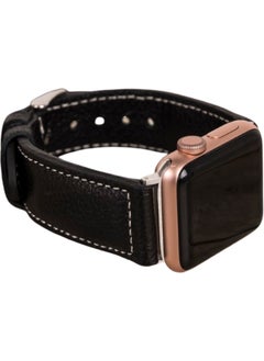 Apple Watch Compatible Leather Band 42-44-45MM Nm4-As1 Black