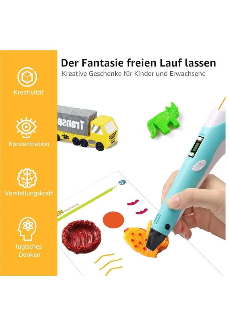 SHOPI 3D Printer Pen Set with 20 Colors of 1.75mm PLA Filament (Each 5M) – Ergonomic Design, Gift-Ready Packaging – Perfect for Kids & Adults to Create Intricate 3D Designs and Artistic Projects  - Image 3