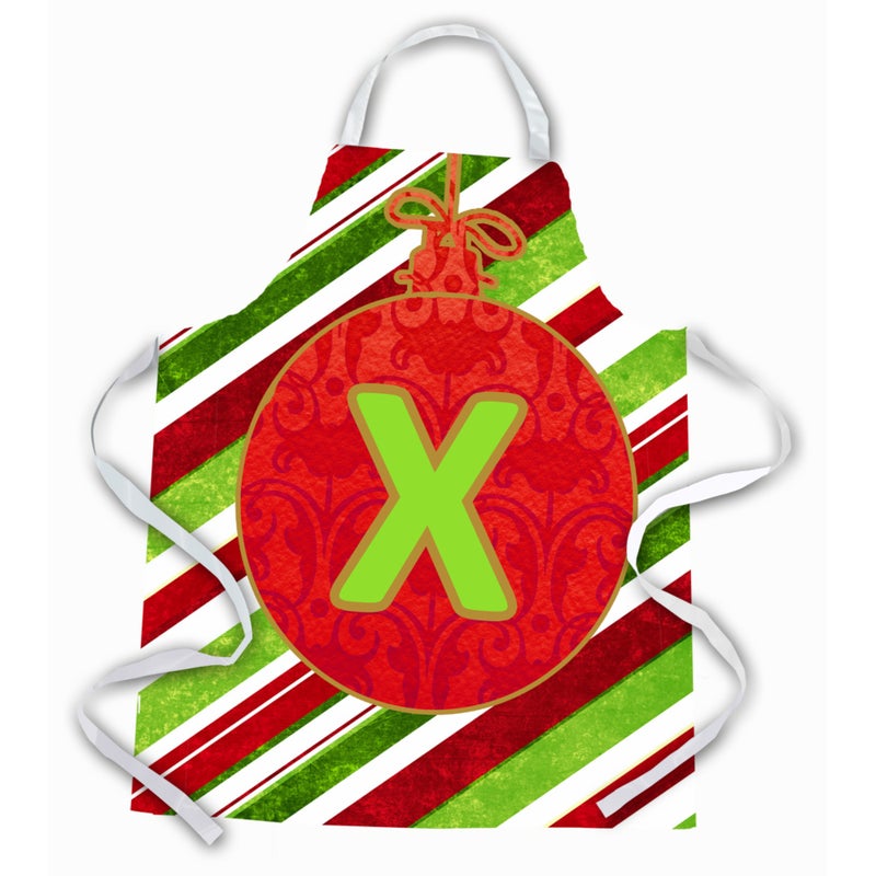 Caroline's Treasures ""Caroline's Treasures CJ1039-XAPRON Christmas Ornament Holiday Initial Letter X Apron  Large  Multicolor""