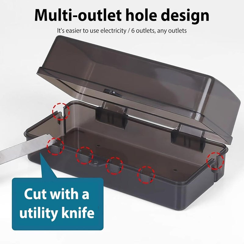 Black Outdoor Waterproof Plug Box 6 Outlet Lockable Socket For Electric Car Charging - Image 3