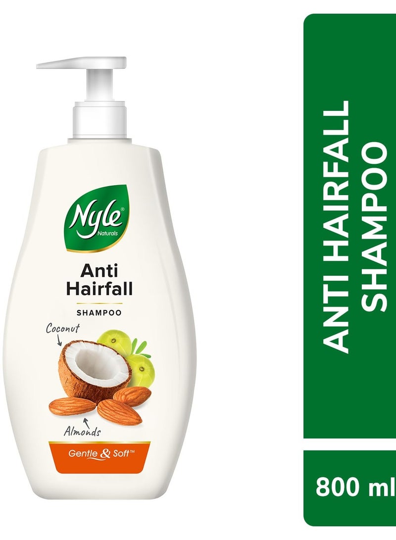 نايل شامبو نايل ناتشورالز المضاد لتساقط الشعر مع حليب جوز الهند بادام وأملا، شامبو ناعم لطيف بدرجة حموضة متوازنة وخالي من البارابين للرجال والنساء - Image 2