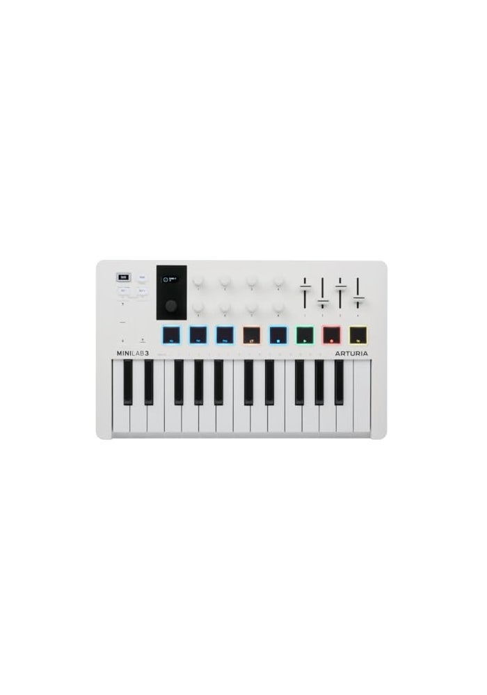 Arturia MiniLab 3 White - 25-Key MIDI Controller with Software Bundle - Image 1