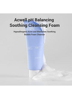 ACWELL Ph Balancing Soothing Exfoliating Cleansing Foam 5.1 Fl.Oz. Aha Bha Pha Exfoliating And Calming Facial Cleanser For Sensitive Skin Ph 5.5 Calms Acne And Blemishes Moisturizing Dense Bubble Foam  - Image 3