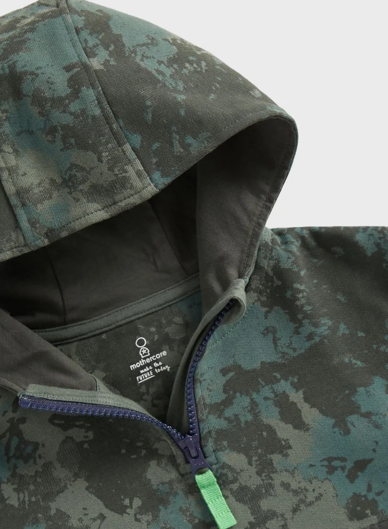 mothercare Kids Camo Half Zip Hoodie