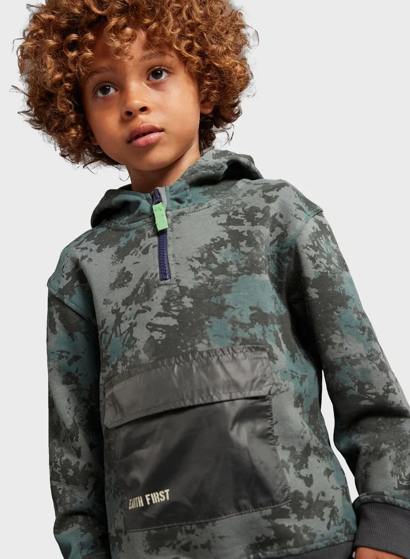 mothercare Kids Camo Half Zip Hoodie