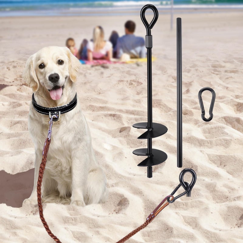 Bigmeta Beach Dog Tie Out Stake for Dogs Up to 250 lbs - Heavy Duty Dog Camping Yard Park Essentials Accessories for All Cable Leash Chain - Image 1