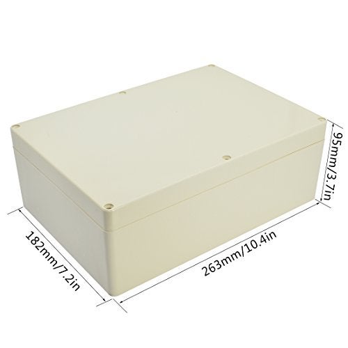 LeMotech Waterproof Dustproof IP65 ABS Plastic Junction Box Universal Electric Project Enclosure Pale Gray 10.4 x 7.2 x 3.7 inch (263 x 182 x 95 mm) - Image 2
