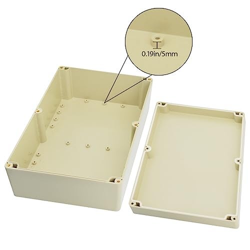 LeMotech Waterproof Dustproof IP65 ABS Plastic Junction Box Universal Electric Project Enclosure Pale Gray 10.4 x 7.2 x 3.7 inch (263 x 182 x 95 mm) - Image 4