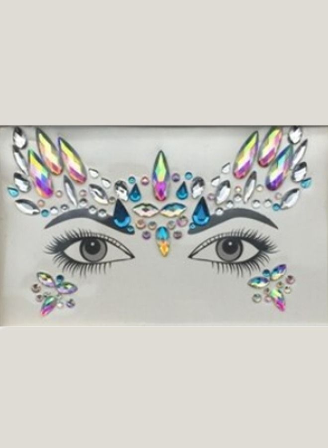 Luminous Mermaid Princess Face Gems Crystal Sticker - Image 1