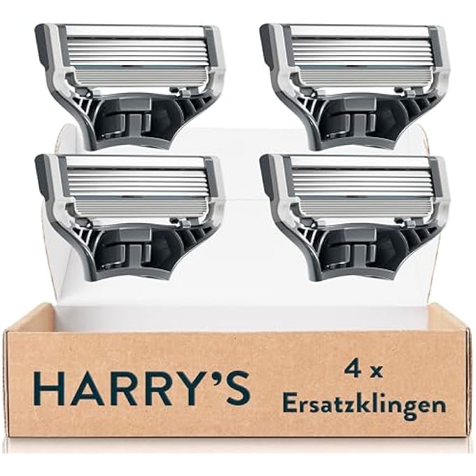 Harry's Harrys Razor Blades for Men  4 Replacement Blades with Precision Trimmer 5 AntiFriction Blades Replacement Blades Razor Razor Blades for Men Wet Razor Blades Razor Blades Men - Image 1
