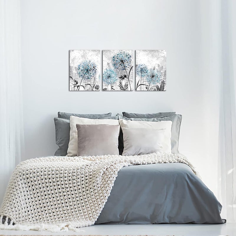 RnnJoile Blue Dandelion Wall Art Set - Image 4