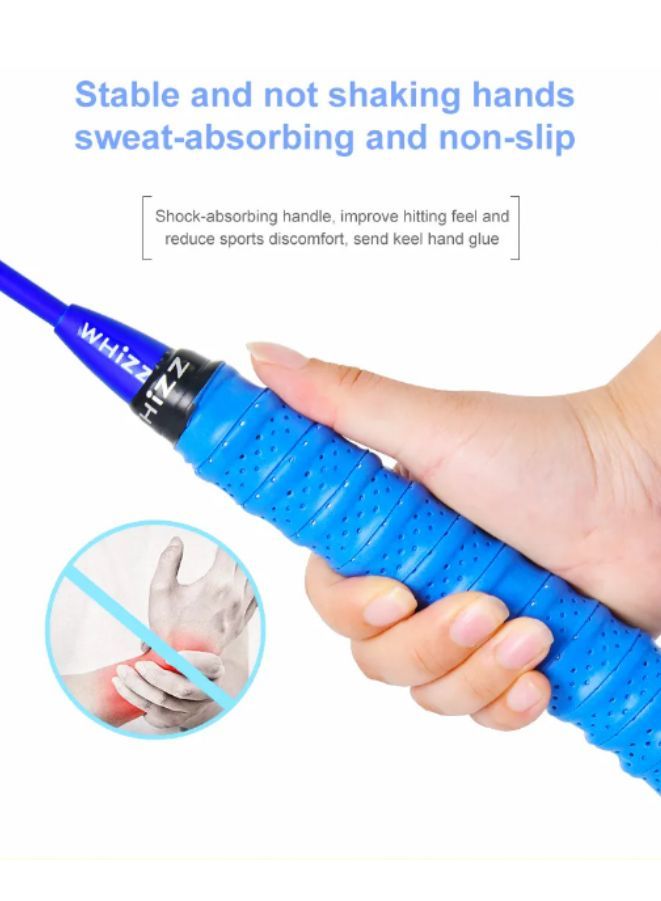 Whizz Ed02 2 Pcs Badminton Racket Set For Family Game, School Sports, Lightweight With Full Cover For Indoor And Outdoor Play, Beginners Level, Blue - Image 3