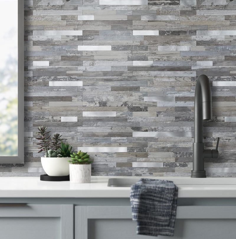 AULIGET 20 Sheets Peel and Stick Backsplash, Distressed Wood Look PVC Wall Tiles Stick on Backsplash for Kitchen - Image 4
