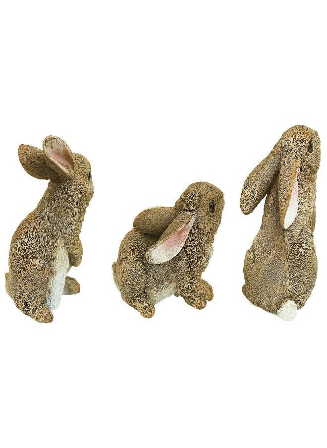 Design Toscano Design Toscano QM92008 The Bunny Den Rabbits Garden Animal Statues, 5 Inch, Set of Three, Multicolored  - Image 2