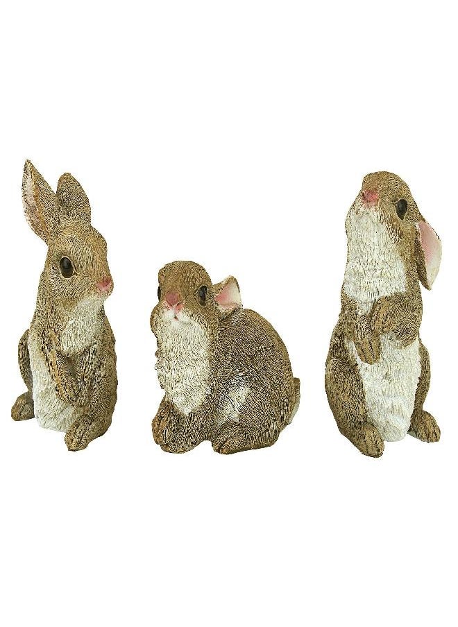 Design Toscano Design Toscano QM92008 The Bunny Den Rabbits Garden Animal Statues, 5 Inch, Set of Three, Multicolored  - Image 3