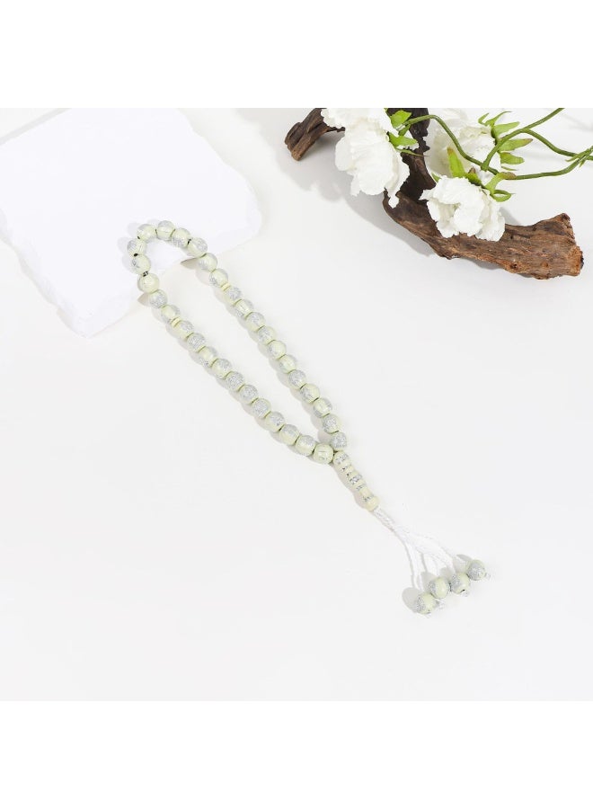 NIBEMINENT 33 Muslim Prayer Beads White/12mm