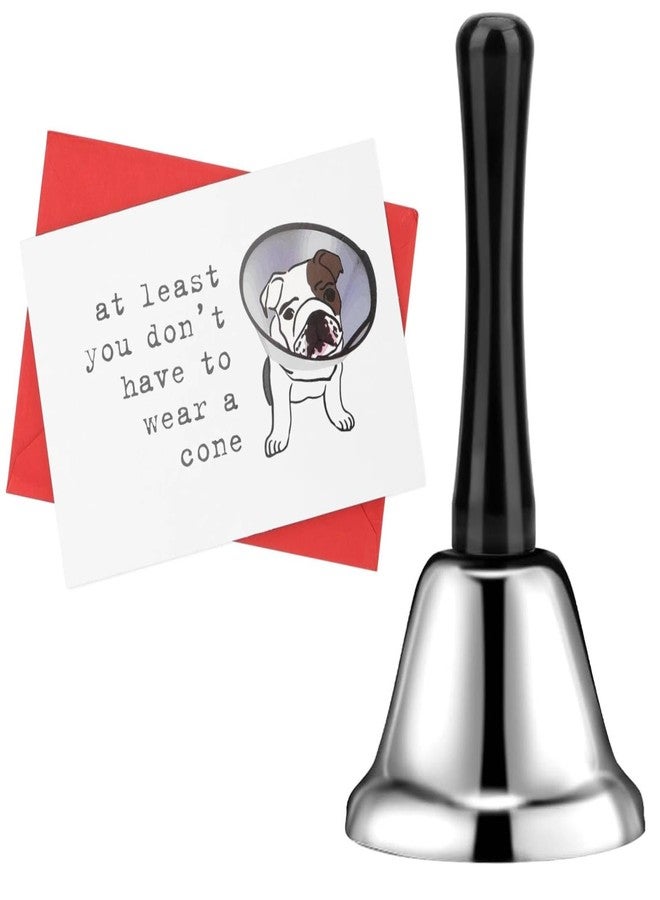 Linkstyle 2 Pcs Funny Get Well Soon Gifts, Recovery Set with Loud Hand Bell & Hilarious Card, After Surgery, Feel Better, Cheer Up, Post Hospital Gift for Women Men Friends - Image 1
