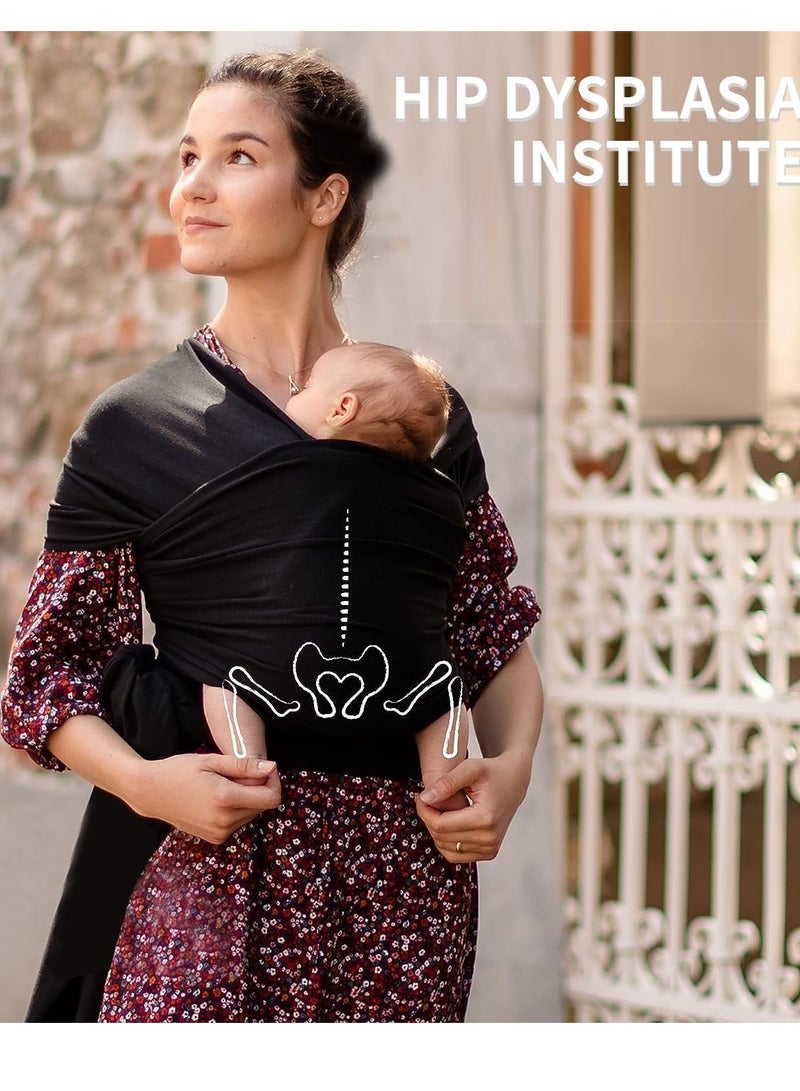 Yoawllty Adjustable Baby Carrier, Baby Wrap Easy to Wear, Lightweight and Softness, Hands Free Infant Carrier for Newborn to Toddler(Black) - Image 4